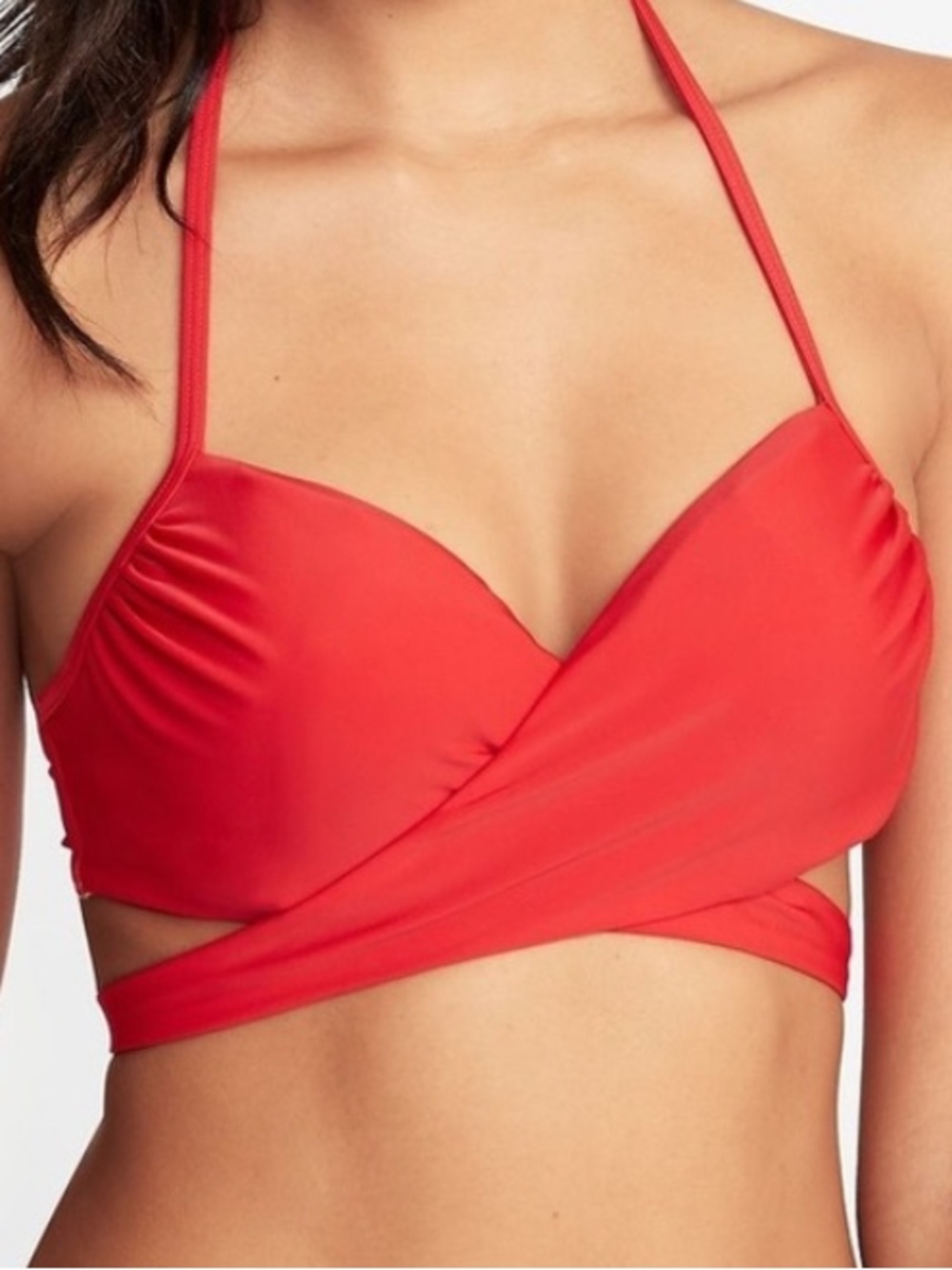 Old Navy Red Wrap Bikini Top
